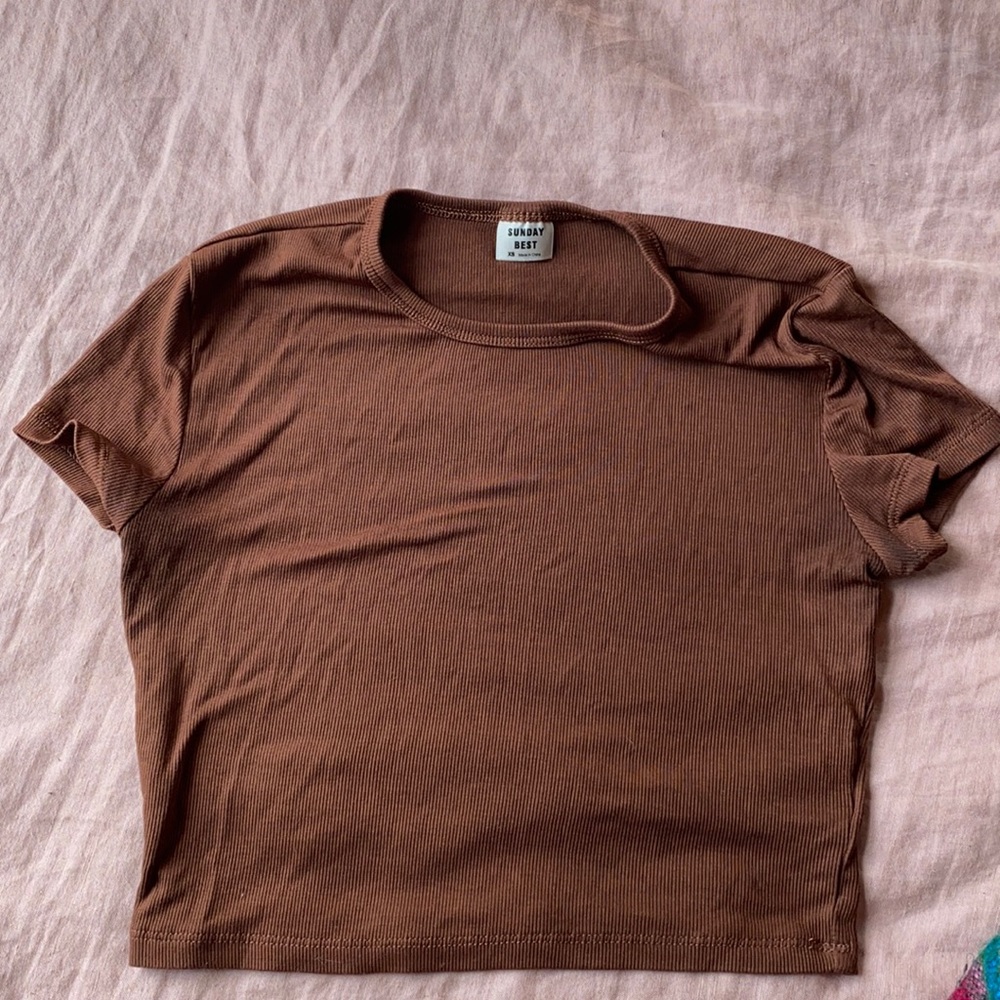Aritzia baby tee in ribbed cotton